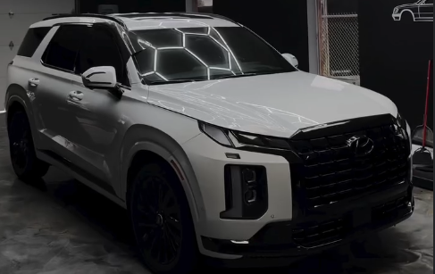 SUV with tinted windshield strip