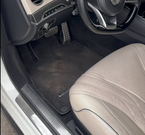 Car interior before cleaning